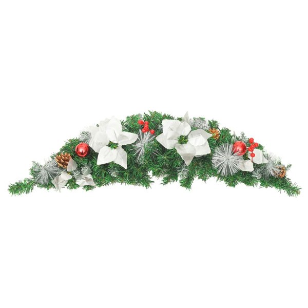 Berkfield Christmas Arch with LED Lights Green 90 cm PVC