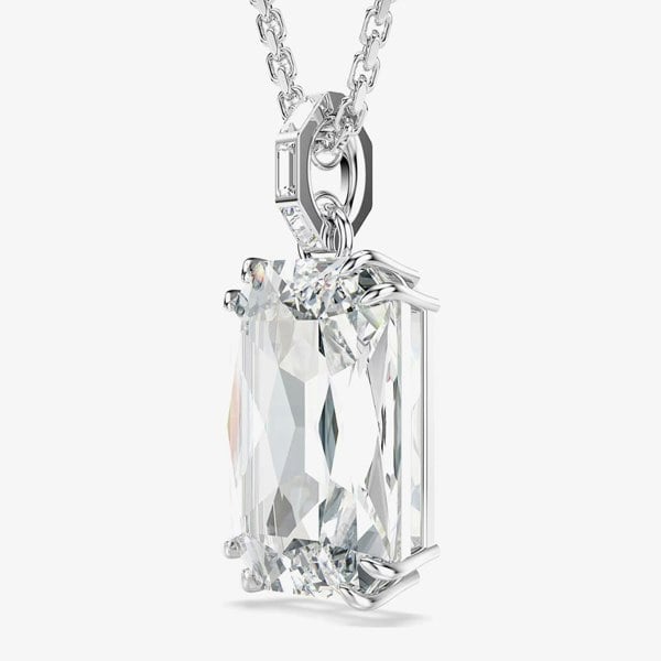Swarovski Millenia Rhodium Plated Octagon White Crystal Pendant Necklace 5725768