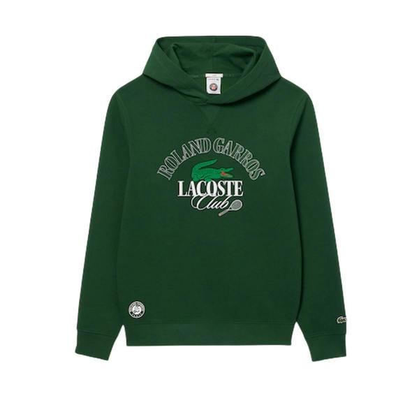 Lacoste Mens Roland Garros Edition Graphic Print Hoodie - Green - 