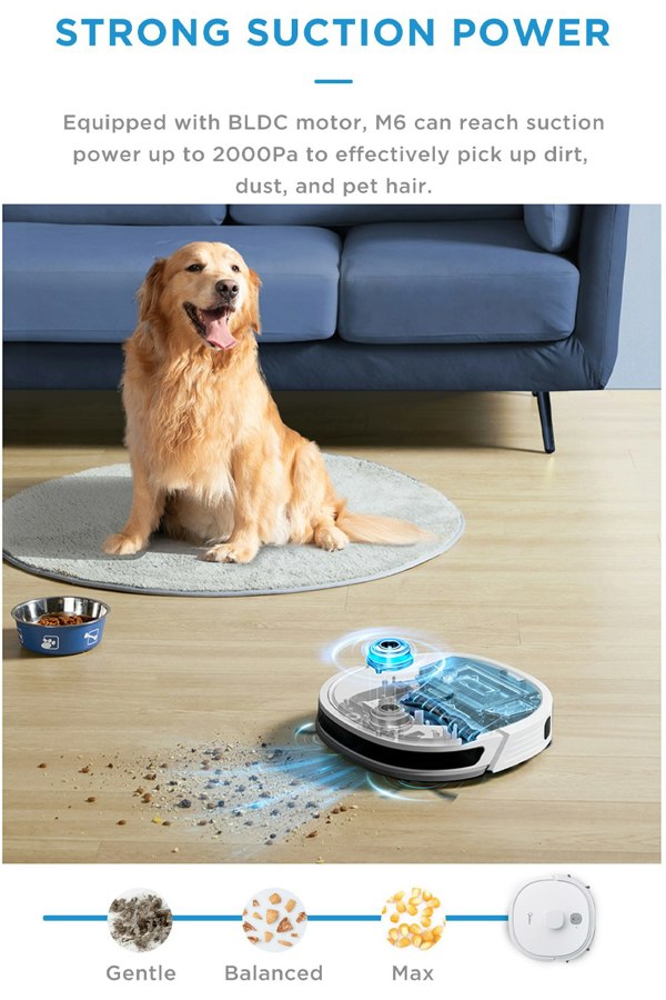 Midea M6 Robot Vacuum Cleaner and Mop, Carpet Cleaner, LiDAR Multi-Level Mapping, 2-in-1, Powerful Suction, Anti-Collision Sensors
