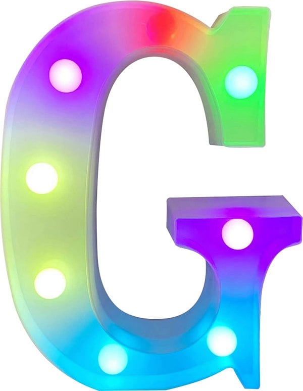 St Helens Battery Operated RGB Letter   With Remote Control Letter G