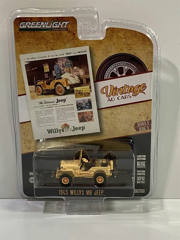 1945 willys mb jeep vintage ad cars 1:64 greenlight 39080a