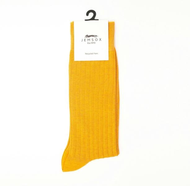 Jemsox Ochre Recycled Rib Mens Socks | Sustainable Everyday Comfort
