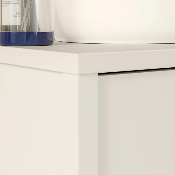 Furniture To Go Ipsarion High Cupboard with 2 Doors & Silver Handles in White
