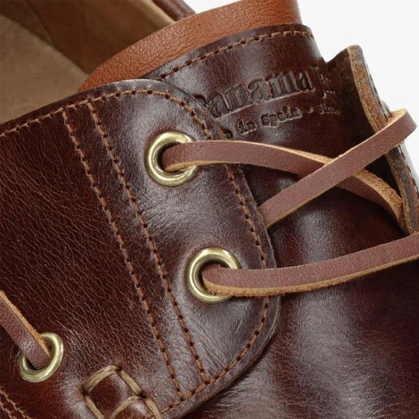 Panama Jack Boat C8 Men's Waterproof Bark Brown Leather Lace-Up Low-Cut Ankle Boots