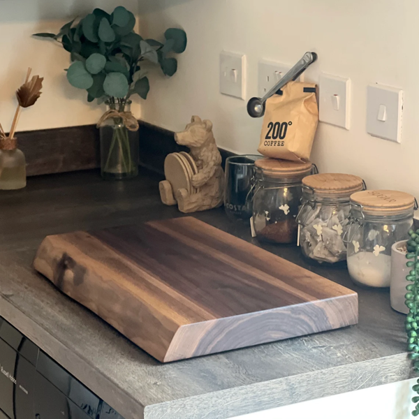 Giraffes & Craftz Live Edge Black Walnut Chopping Board James Martin Style Cutting Block