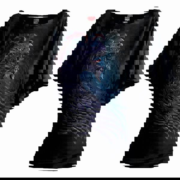 DRAGON BORNE - Boat Neck Bat Sleeve Top Black