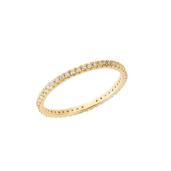 BLOOMTINE | Illuminess™ 14K Gold Vermeil French Pave Eternity Stacking Ring