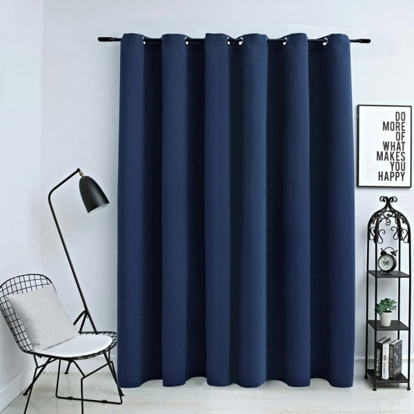 Berkfield Blackout Curtain with Metal Rings Blue 290x245 cm