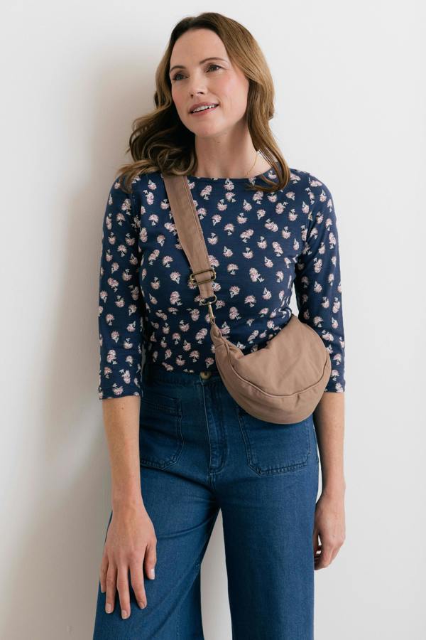 Lily & Me Cotton Twill Crossbody Bag Mocha