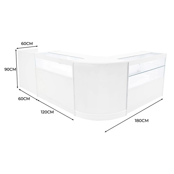 Monstershop Gravity LED Shop Counter Set B1200, C1200, TB60 &  & CM60 - White