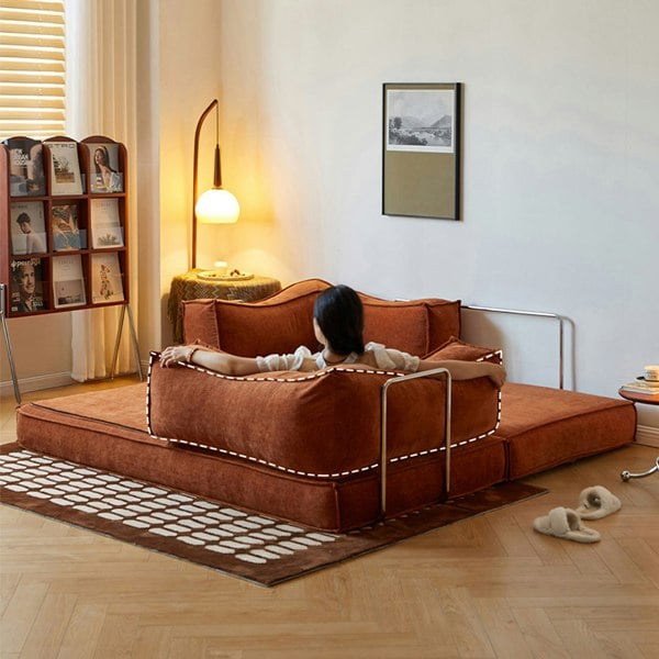 Hernández Foldable Lazy Sofa Bed For Lounging, Corduroy-Rit Concept-Rit Concept