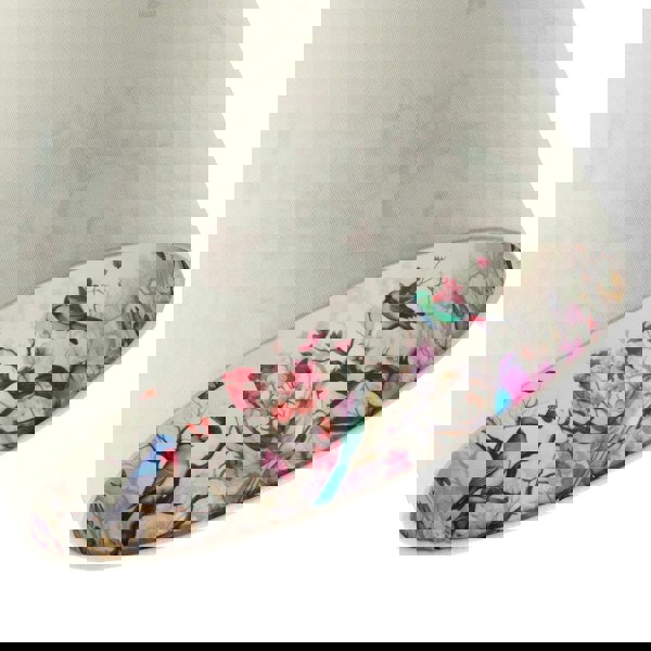 Cream Linen Fabric Lamp Shade with Inner Cotton Colourful Floral Print Image 5