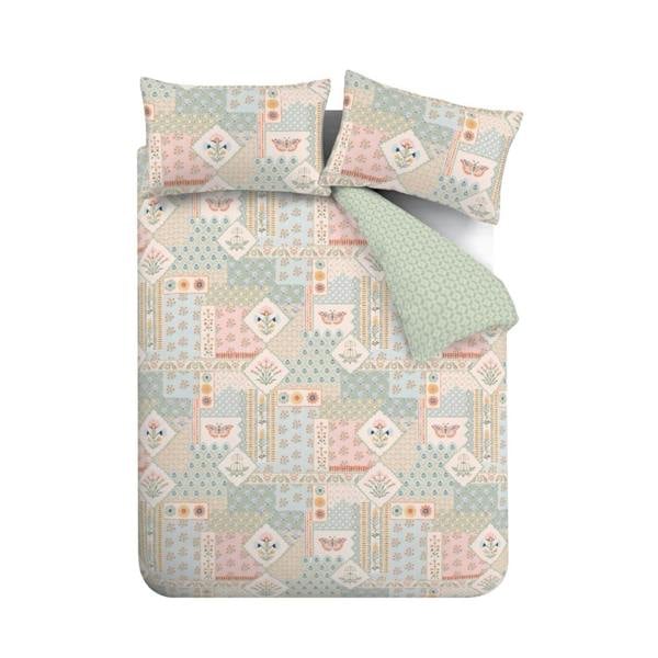 Folk Patchwork Green Duvet Cover Set