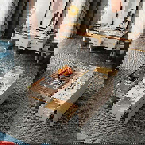 Coz Regid Square Coffee Table With TV Stand-Weilai Concept-Weilai Concept