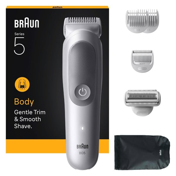 Braun Body Groomer Series 5, BG5550, +6 Grooming Tools, Waterproof - Grey