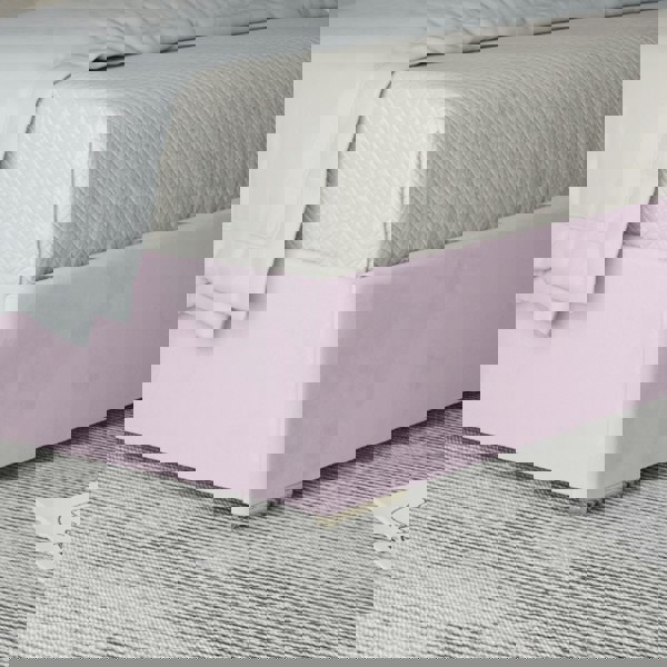 Casa Magna Mayfair Upholstered Soft Velvet Metal Bed Frame - Pink