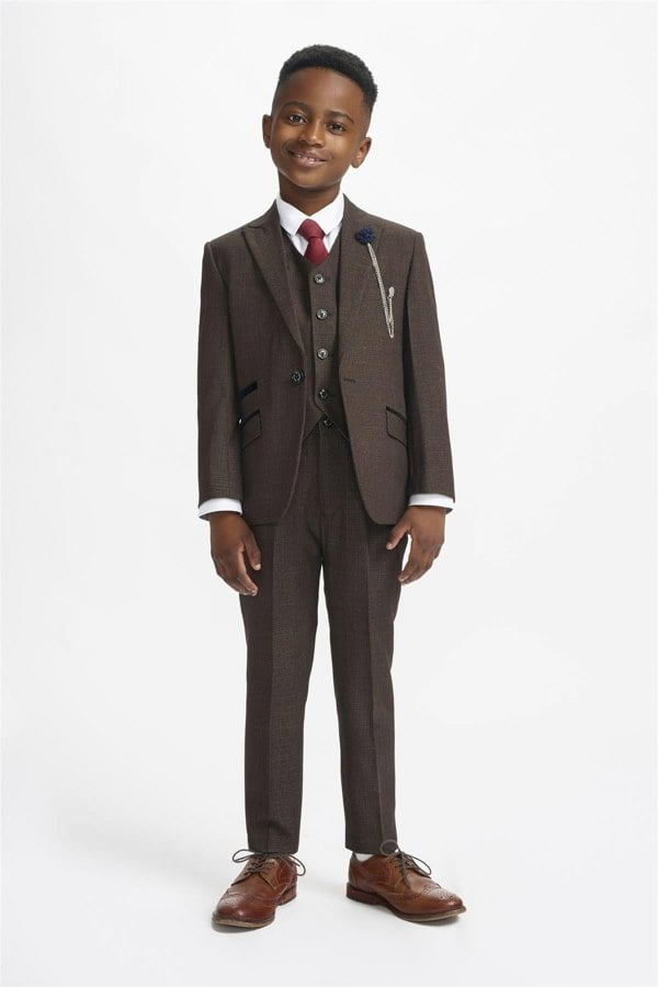 Caridi Brown Boys Suit Front