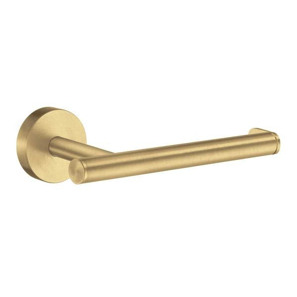 Brushed brass toilet roll holder