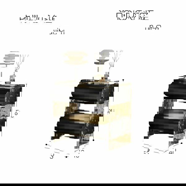 Rit Concept Figueroa Bedside Table With Storage & Light Strip