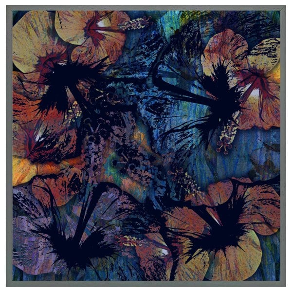 Benjamin Tate Design Grunge flower print (Picutre Frame)