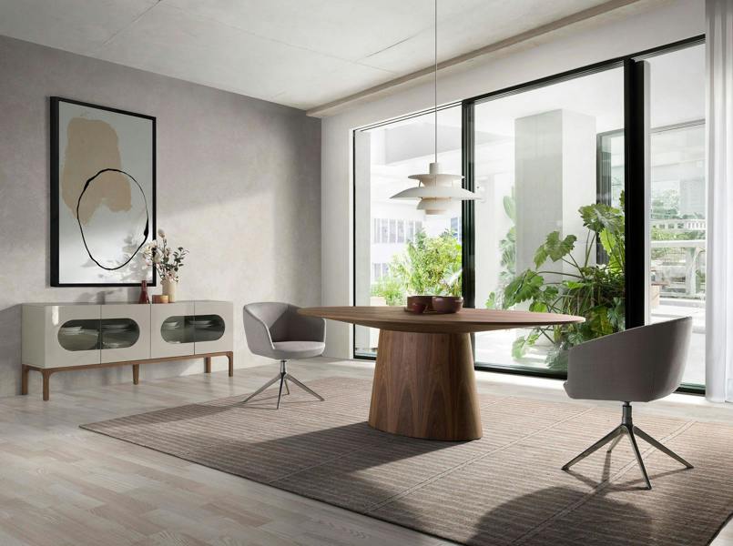 Angel Cerdá Light Grey Fabric Swivel Chair 4133