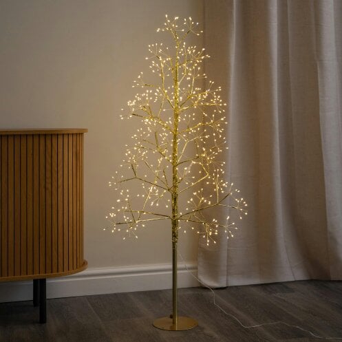 Samuel Alexander 1.2m Golden Twinkling Christmas Twig Tree with 575 Warm White LEDs