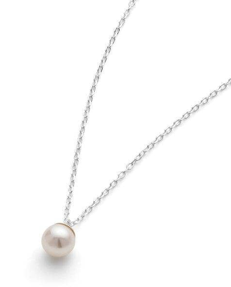 Silver Single Real Seed Pearl Necklace - Necklaces - Elk & Bloom