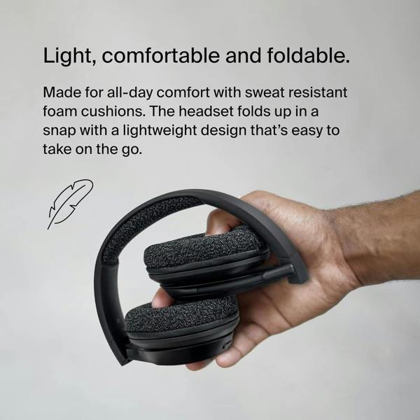 Belkin Soundform Adapt Wireless Over Ear ENC Headset with Boom Mic Black - AUD005btBLK