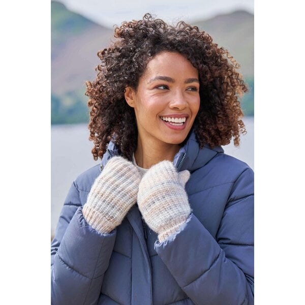 Mountain Warehouse Womens Isotherm Faux Fur Lined Mittens - Beige