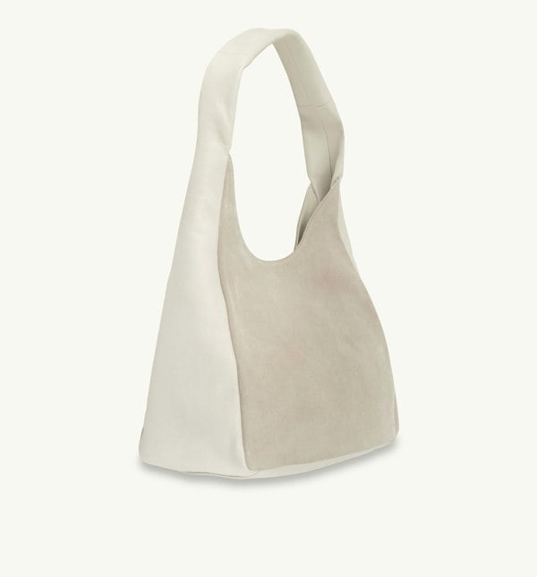 Apatchy London The Henry Leather And Suede Hobo Bag - Stone