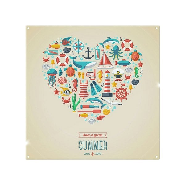 Benjamin Tate Design Love Heart Of Sealife & Nautical Items Splash Back