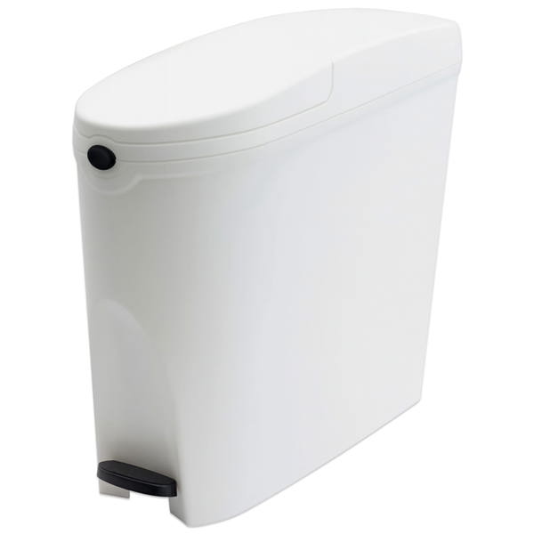 ProWashroom Sanitary Bin 20L White - Slimline Washrooms Toilets Hygienic Disposal Pedal Bins