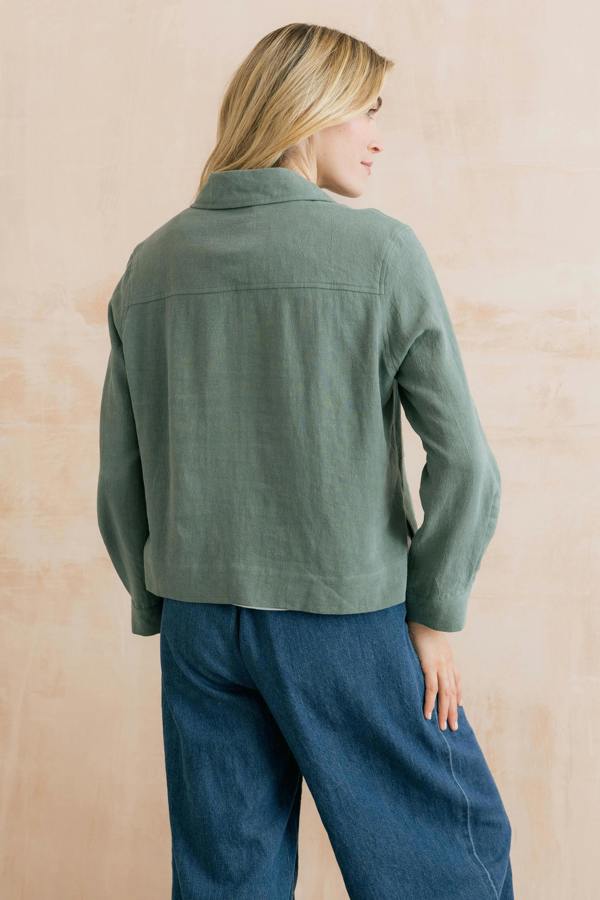 Lily & Me Grasslands Linen Blend Jacket Laurel