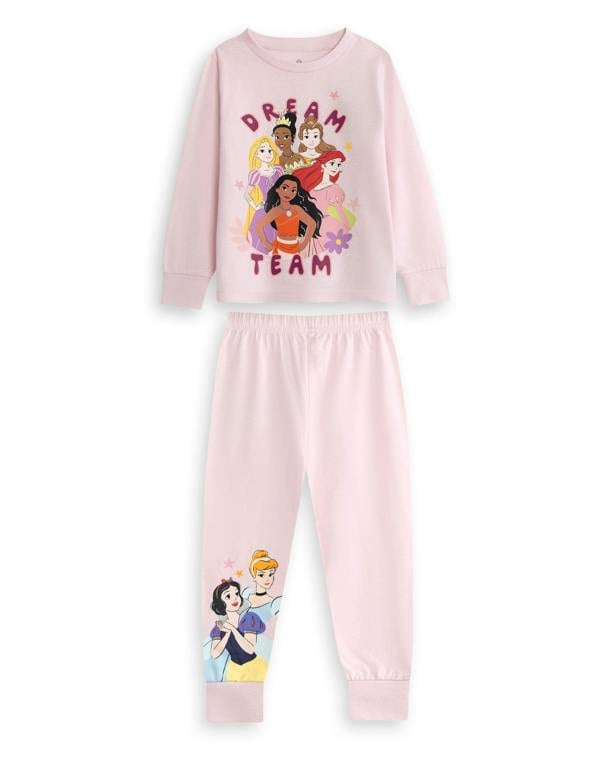 Vanilla Underground Disney Girls Multicoloured Princess Multi-Pack of 2 Long Sleeve Long Leg Pyjama Set