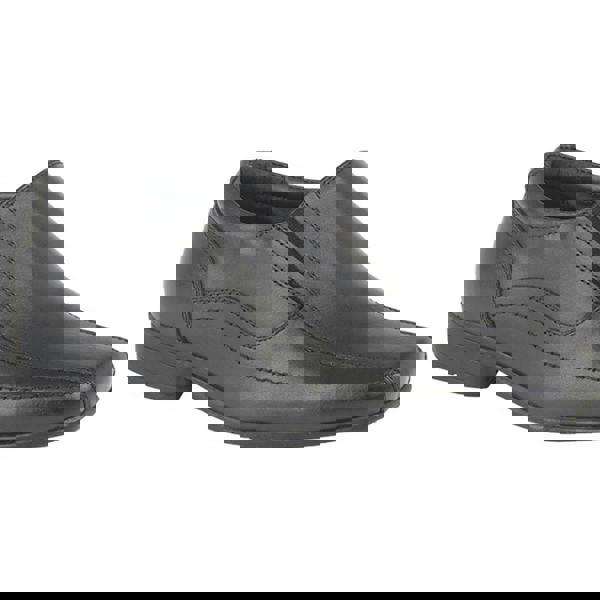 Roamers Childrens/Boys Leather Twin Gusset School Shoes - Black