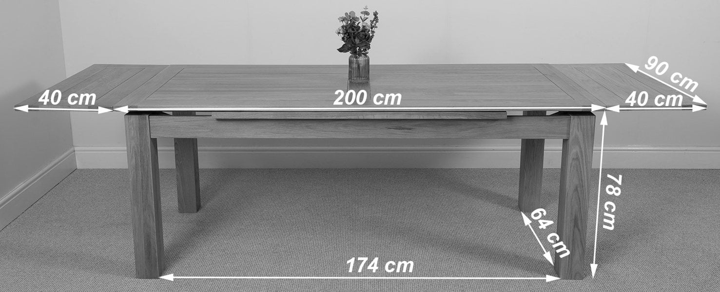 That's Furniture Richmond Solid Oak Extendable Dining Table - 200 to 280cm