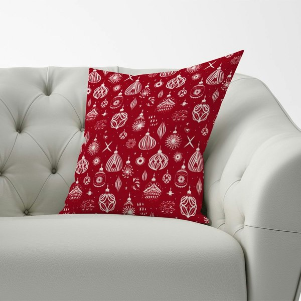 Warren Reed Red Christmas Decorations Pattern Cushions