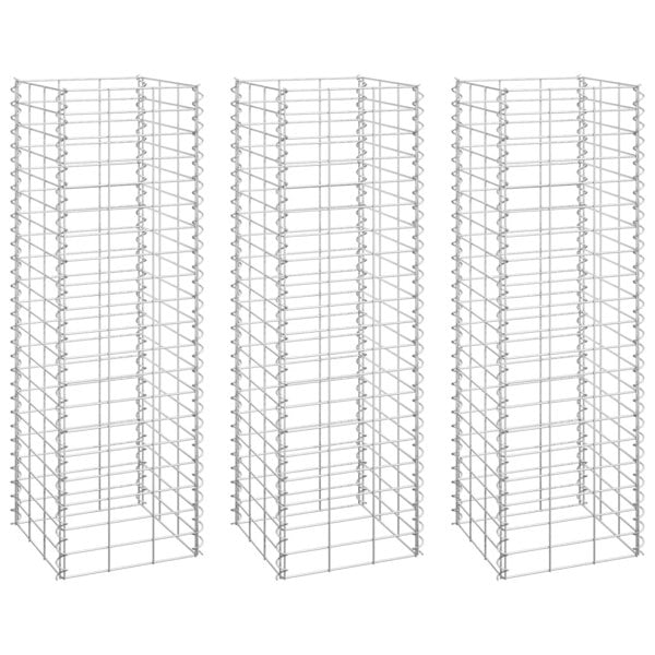 Berkfield Gabion Raised Beds 3 pcs 30x30x100 cm Iron