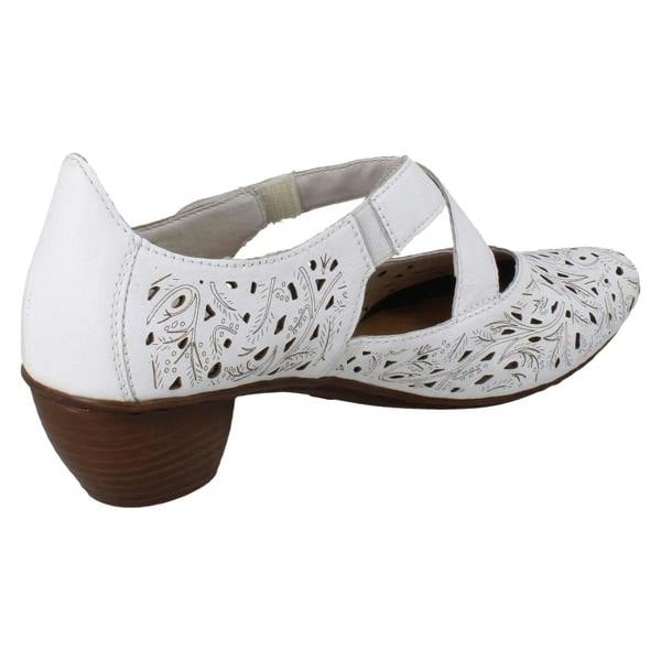 Rieker Ladies Rieker Hook And Loop Heeled Shoes 43773