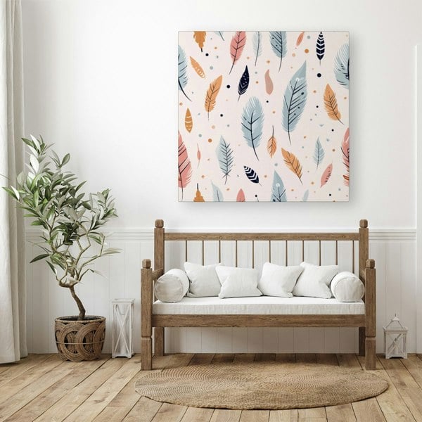 Warren Reed Pastel Feather Pattern Canvas