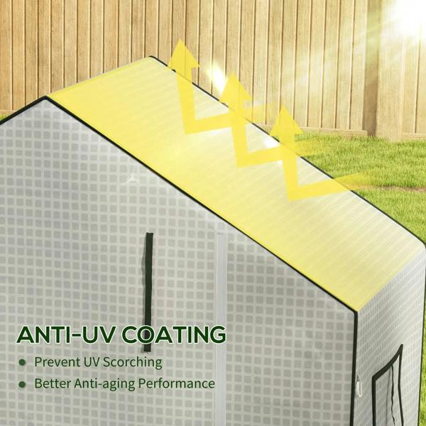 White PE greenhouse cover roof section with anti-UV protective coating