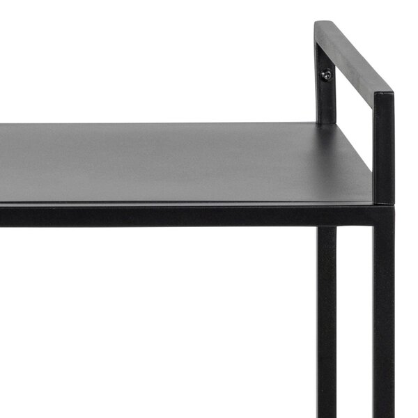 Wyld Haus Graz Matt Black Metal Serving Trolley with Wheels