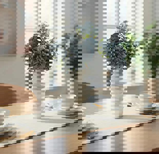 Anyhouz ANYDECO Flower Vase Blue Large Meteorite Nordic Style Table Decor