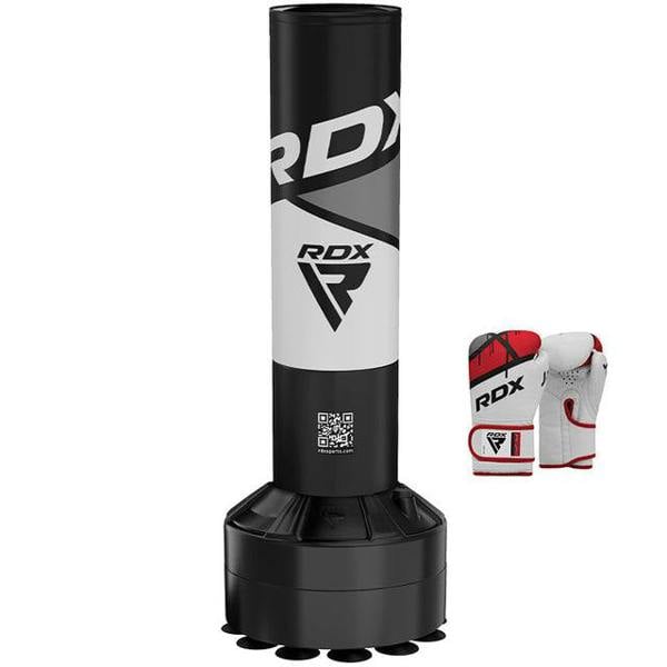 RDX Sports FREE STANDING KIDS PUNCH BAG GREY-4FT + GLOVE J7 WHITE/RED-6OZ