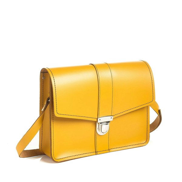 Zatchels Leather Shoulder Bag - Yellow Ochre