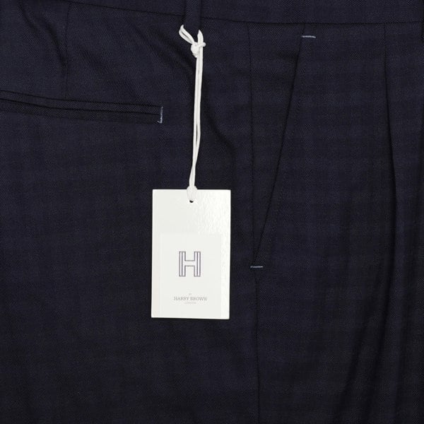 Harry Brown London Harry Brown Trousers in Navy Check