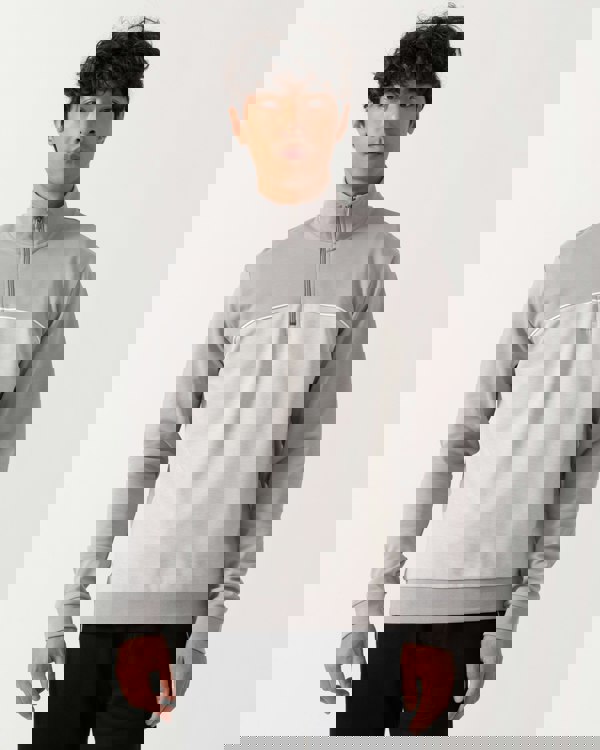 BOSS Orange Mens Loungewear Tracksuit 1/4 Zip Jacket 50545583 - Light/Pastel Grey 050