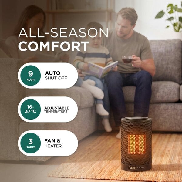 DMD Collective 9" Ceramic Space Heater with Oscillation & Timer 1200W