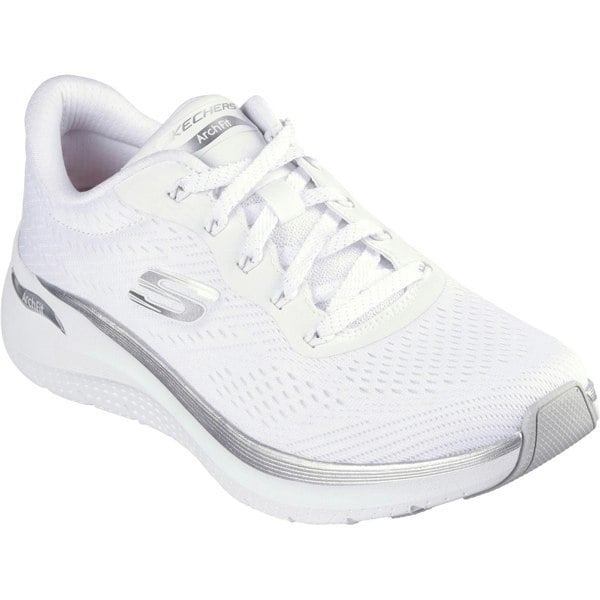Skechers Arch Fit 2.0 Glow The Distance Textile Women's White/Silver Trainers